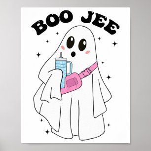 Cute Boo Ghost Funny Halloween Costume Boo Jee Gho Poster