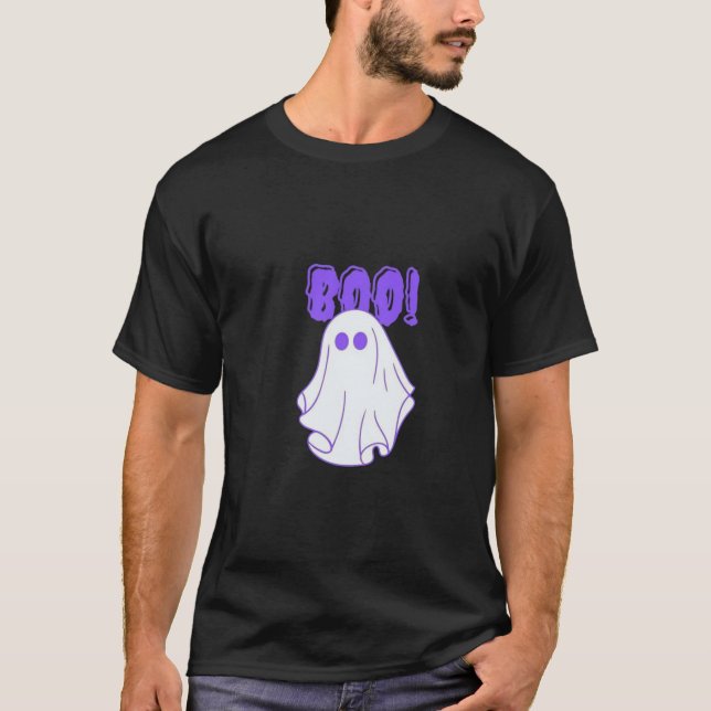 Cute Boo Ghost Halloween T-Shirt (Framsida)