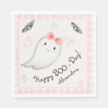 Cute Boo Ghost Rosa Födelsedagsfest Girl Girl