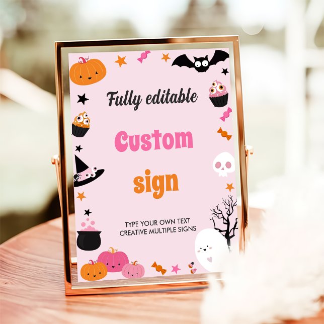 Cute Boo Halloween Bash Rosa Bord Poster (Skapare uppladdad)