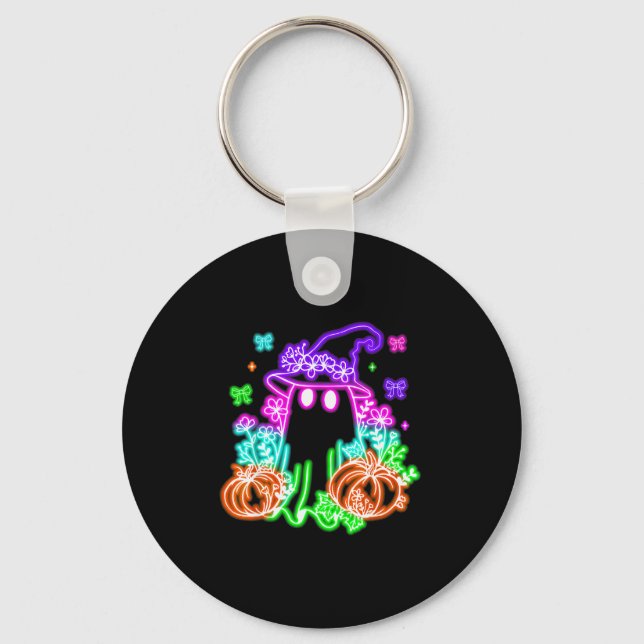 Cute Boo Halloween Ghost Witch Pumpkin Trendy Hall Nyckelring (Framsida)