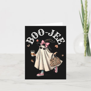 Cute Boo Jee Ghost Halloween Leopard Ghost Coffee Kort