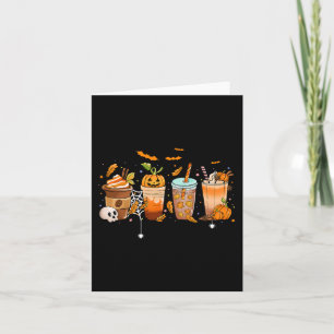 Cute Boo latte Coffee Halloween Spooky Season Fall Kort