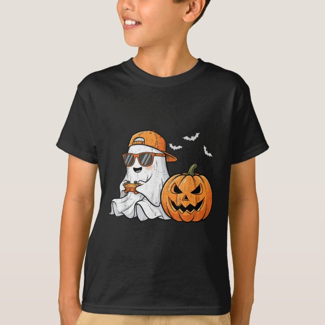 Cute Boo med solklungor som spelar spelet roligt H T Shirt (Framsida)
