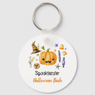 Cute Boo Pumpkin Spooktacular Halloween Bash Party Nyckelring