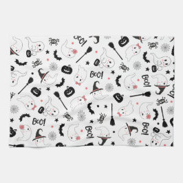 Cute Boo Spooky Ghost Halloween Rosa Girl Girl Kökshandduk