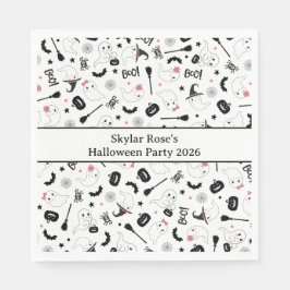 Cute Boo Spooky Ghost Halloween Rosa Girl Girl Pappersservett