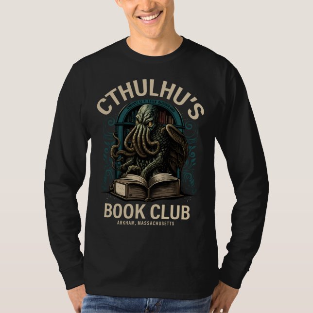 Cute Book Club Cthulhu T Shirt (Framsida)