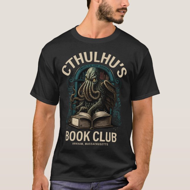 Cute Book Club Cthulhu T Shirt (Framsida)