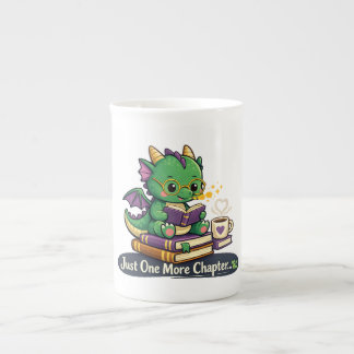 Cute Book Dragon Reading Books with Coffee Fantasy Benporslin Mugg