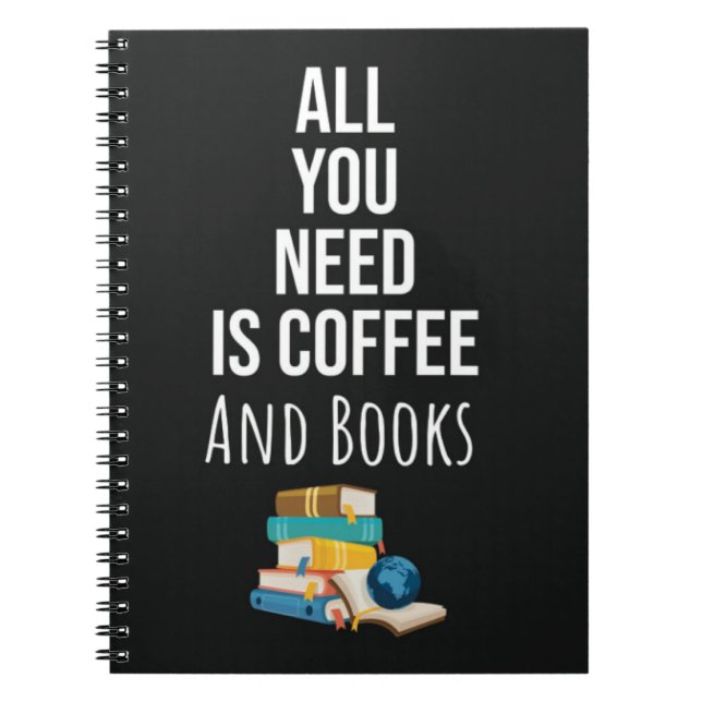 Cute Book Reading Gifts Coffee Quotes Lover Reader Anteckningsbok (Framsidan)
