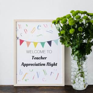 Cute Bookish Teacher Pension Party Poster