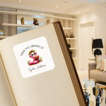 Cute Bookworm Bok Stickers Personlig Bookplate