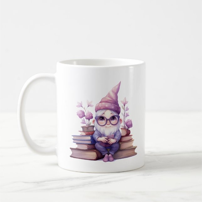 Cute Bookworm Gnomes Kaffemugg (Vänster)
