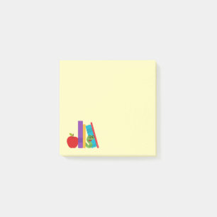 Cute bookworm med äppelbarnsdesign post-it block