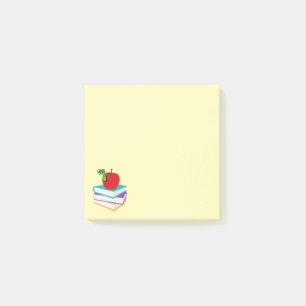 Cute bookworm med äppelbarnsdesign post-it block