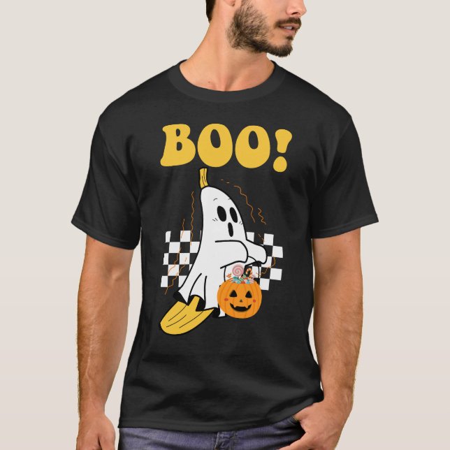 Cute Boonanaa Ghost Banana Pumnpkin Halloween T Shirt (Framsida)