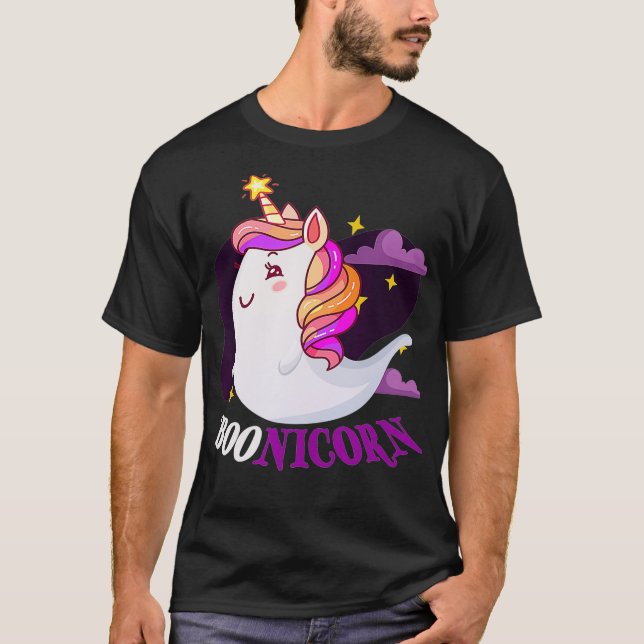Cute Boonicorn Funny Ghost Boo Unicorn Halloween C T Shirt (Framsida)