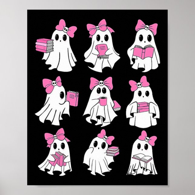 Cute Boooks Ghost Läs mer Bokar Ley Lomme H Poster (Framsidan)