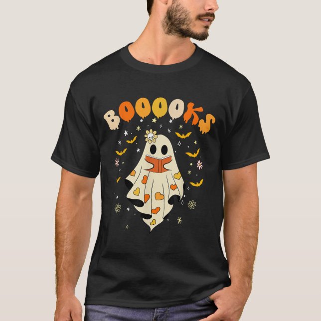 Cute Boooks Ghost Läs mer Bokar Ley Lomme H T Shirt (Framsida)