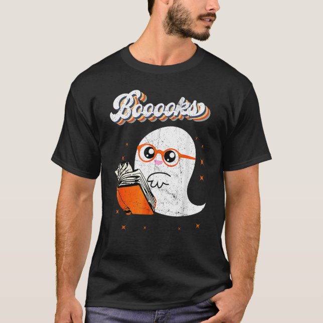 Cute Boooks Ghost Läs mer Bokar Ley Lomme H T Shirt (Framsida)