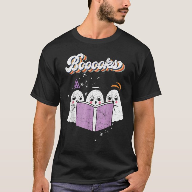 Cute Boooks Ghost Läs mer Bokar Ley Lomme H T Shirt (Framsida)