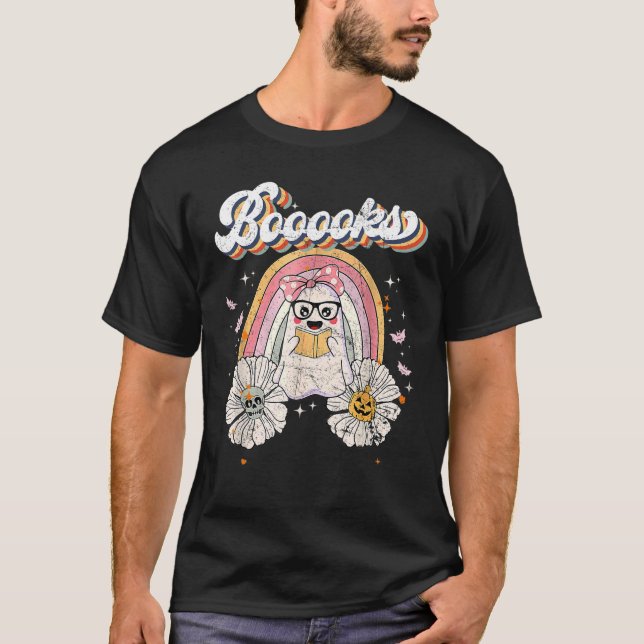 Cute Boooks Ghost Läs mer Bokar Ley Lomme H T Shirt (Framsida)