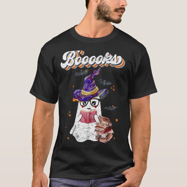 Cute Boooks Ghost Läs mer Bokar Ley Lomme H T Shirt (Framsida)