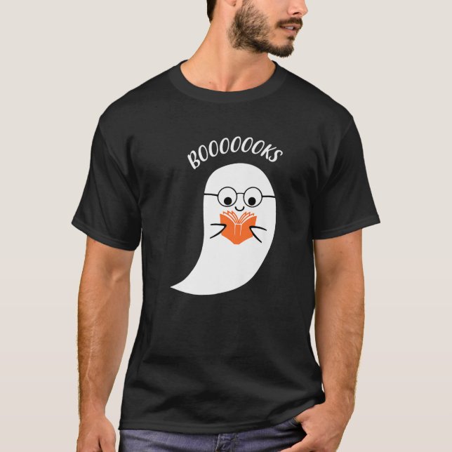 Cute Boooks Ghost Läs mer Bokar Ley Lomme H T Shirt (Framsida)