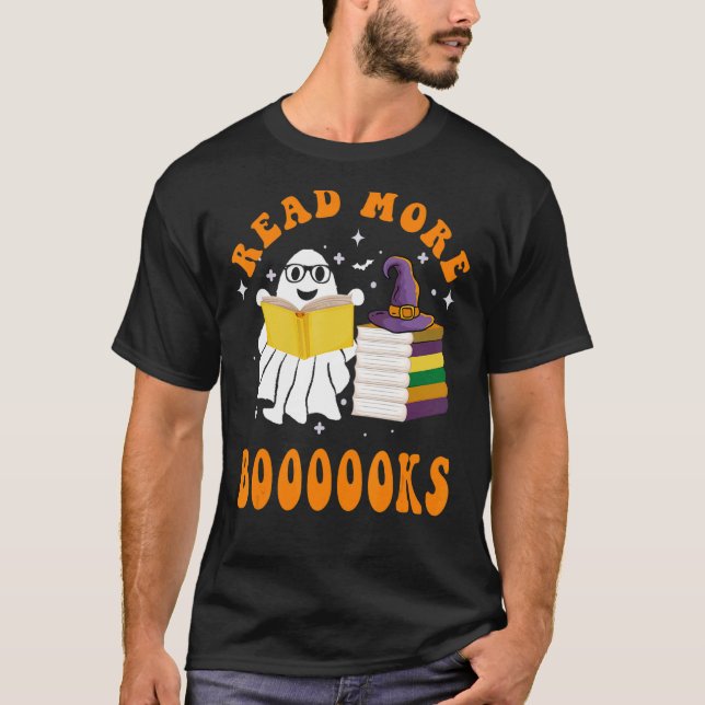 Cute Boooks Ghost Läs mer Bokar Ley Lomme H T Shirt (Framsida)
