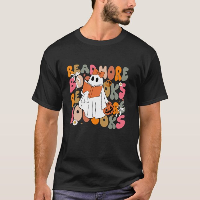 Cute Boooks Ghost Läs mer Bokar Ley Lomme H T Shirt (Framsida)