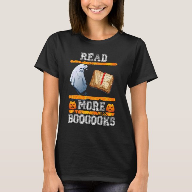 Cute Boooks Ghost Läs mer Bokar Ley Lomme H T Shirt (Framsida)