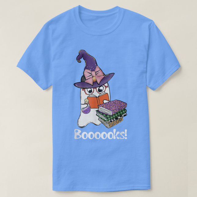 Cute Booooks Boo Read Bokar Leopard Play Teacher T Shirt (Design framsida)