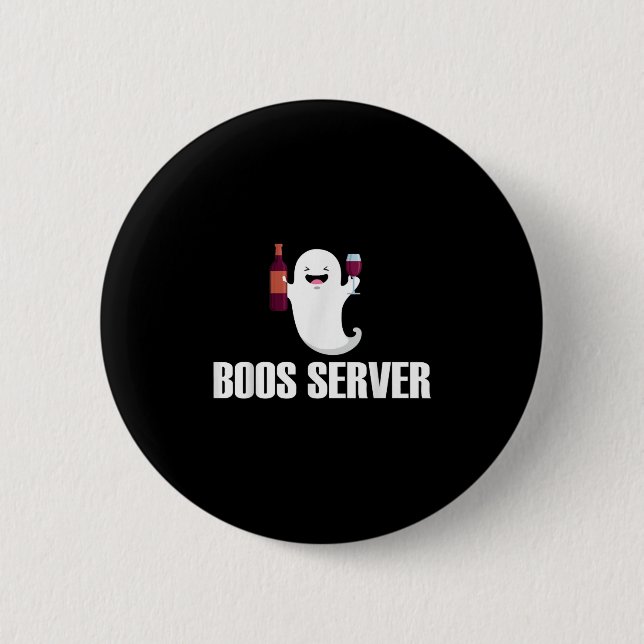 Cute Boos Server Bartender Waitress Halloween Knapp (Framsida)