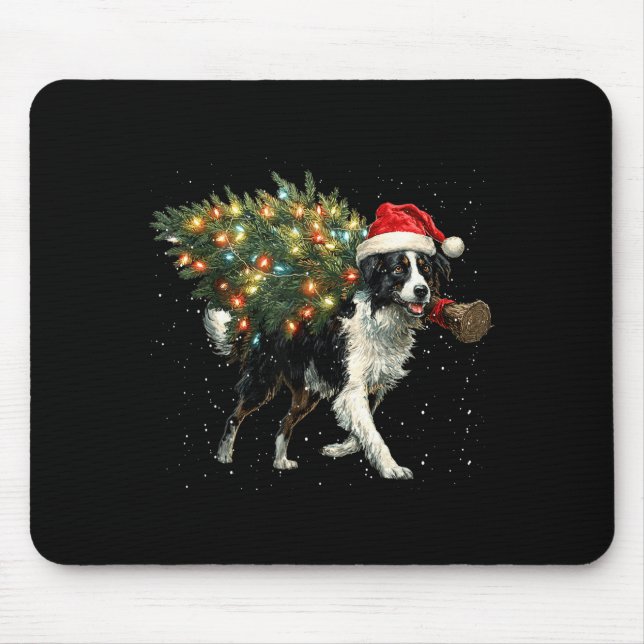 Cute Border Collie Dog In A Christmas Tree For Men Musmatta (Framsidan)