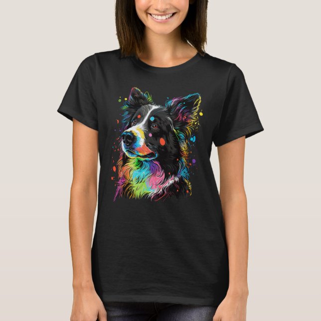 Cute Border Collie Dog on Border Collie  2 T Shirt (Framsida)