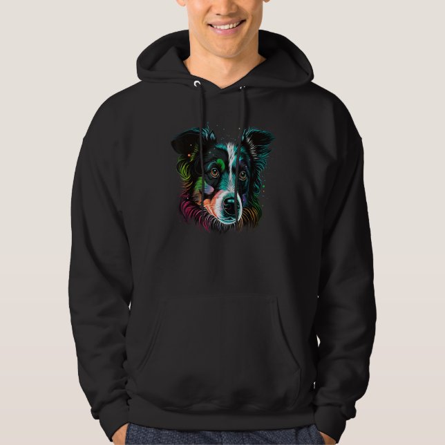 Cute Border Collie Dog on Border Collie Lover_1 Hoodie (Framsida)