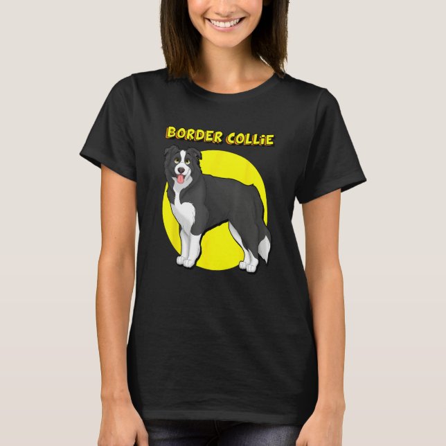 Cute Border Collie T Shirt (Framsida)