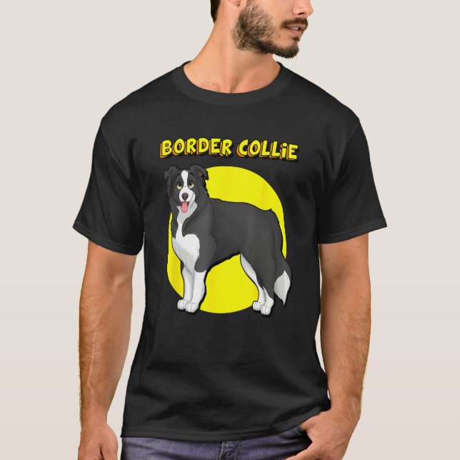 Cute Border Collie T Shirt (Framsida)