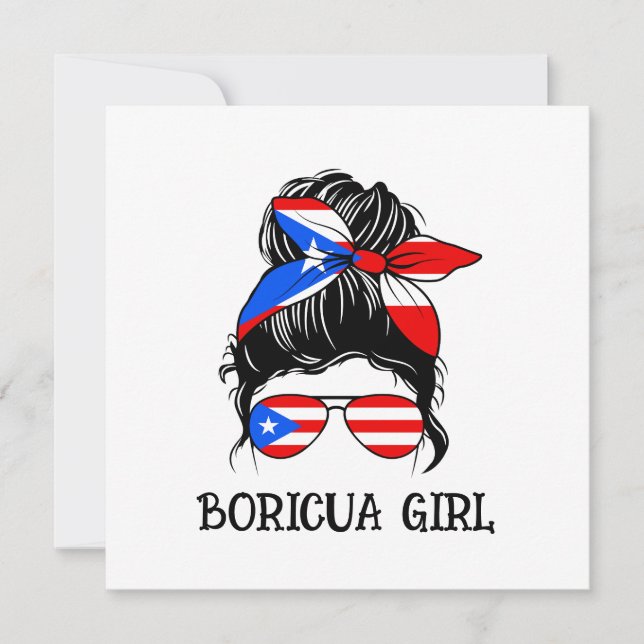 Cute Boricua Girl Puerto Rico Flagga (Framsida)