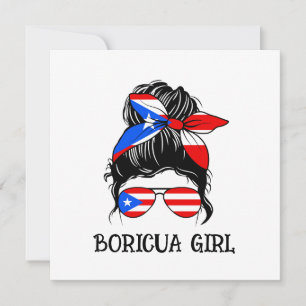 Cute Boricua Girl Puerto Rico Flagga