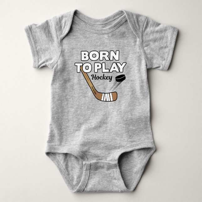 Cute Born för att spela Hockey Infant T Shirt (Framsida)