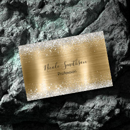 Cute borstad guld faux silver glitter magnetiska visitkort