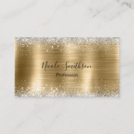 Cute borstad guld faux silver glitter tidsbeställning kort