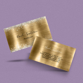 Cute borstad guld faux silver glitter visitkort