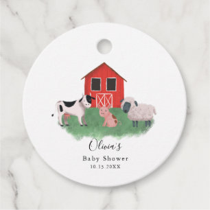 Cute Boskap Baby Shower Tack Gåvor Etiketter