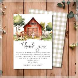 Cute Boskap Barnyard Baby Shower Tack Kort