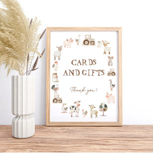 Cute Boskap Barnyard-kort och gåvor Poster