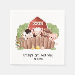 Cute Boskap Birthday Pappersservett