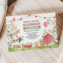 Cute Boskap Födelsedagsfest Barnyard Bash